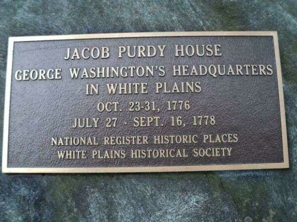JACOB PURDY HOUSE REVOLUTIONARY WAR MEMORIAL PLAQUE