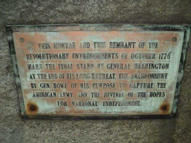 CENTER OF WASHINGTON’S ARMY MEMORIAL MORTAR PLAQUE B