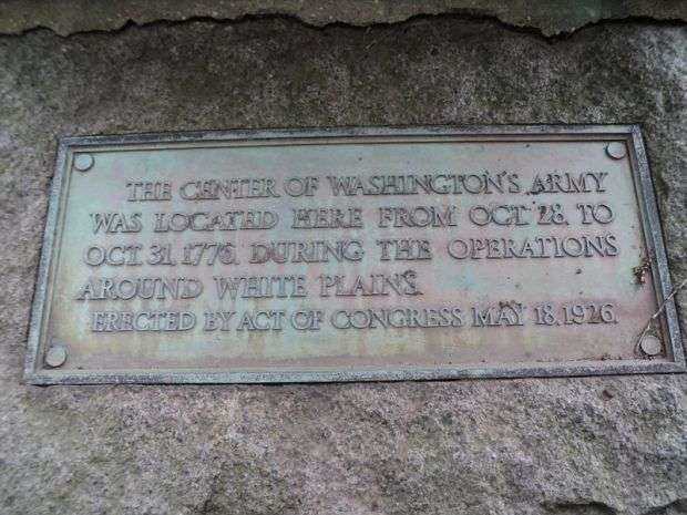 CENTER OF WASHINGTON’S ARMY MEMORIAL MORTAR PLAQUE A