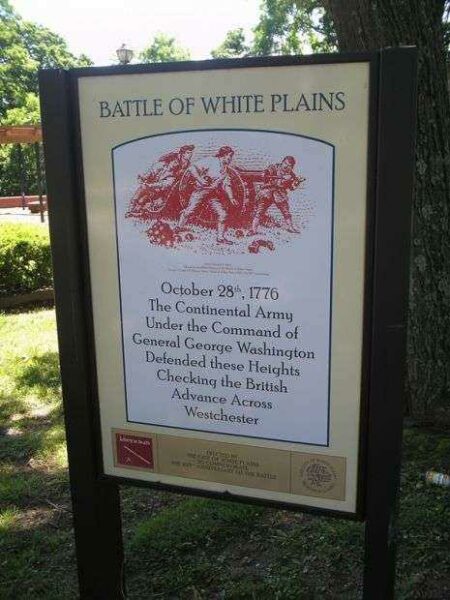 BATTLE OF WHITE PLAINS REVOLUTIONARY WAR MARKER FRONT
