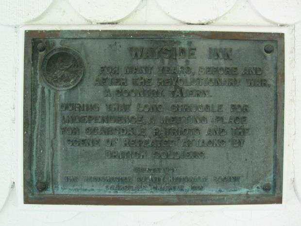 WAYSIDE INN REVOLUTIONARY WAR MEMORIAL PLAQUE