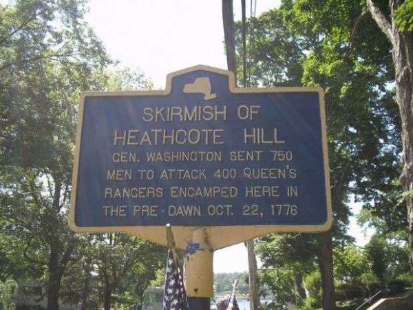 SKIRMISH OF HEATHCOTE HILL REVOLUTIONARY WAR MEMORIAL MARKER