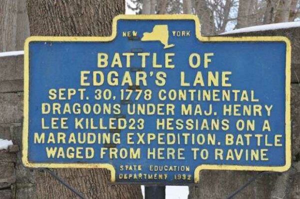 BATTLE OF EDEGAR’S LANE REVOLUTIONARY WAR MEMORIAL MARKER