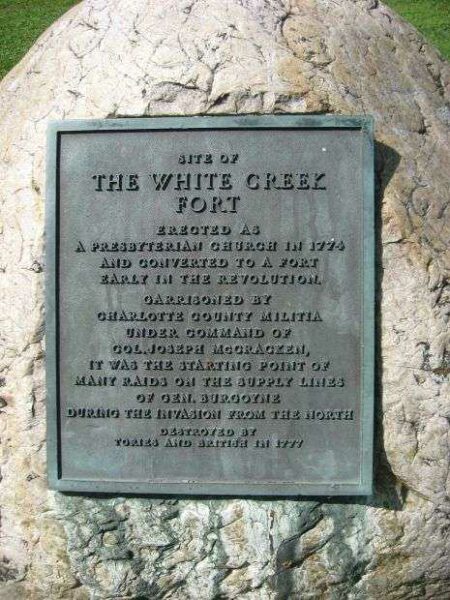 THE WHITE CREEK FORT REVOLUTIONARY WAR MEMORIAL
