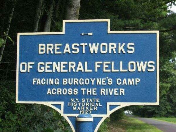 BREASTWORKS OF GENERAL FELLOWS REVOLUTIONARY WAR MEMORIAL MARKER