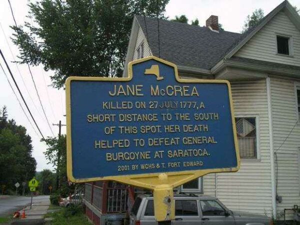 JANE MCCREA REVOLUTIONARY WAR MEMORIAL MARKER
