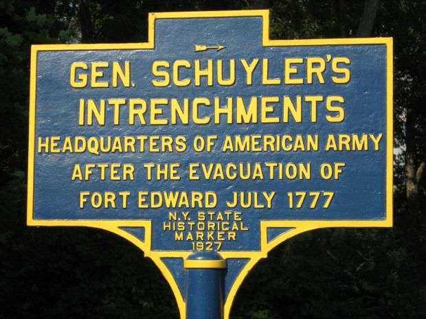 GEN. SCHUYLER’S INTRENCHMENTS REVOLUTIONARY WAR MEMORIAL MARKER