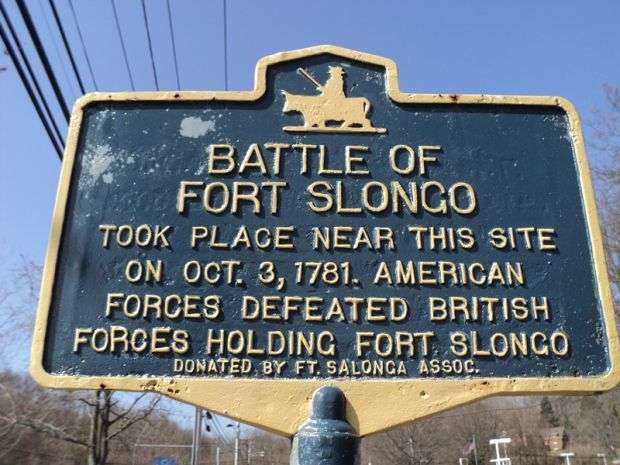 BATTLE OF FORT SLONGO REVOLUTIONARY WAR MEMORIAL MARKER