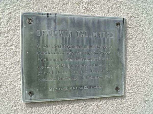 BENJAMIN TALLMADGE REVOLUTIONARY WAR MEMORIAL PLAQUE
