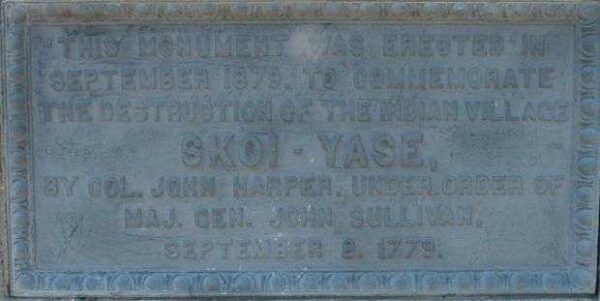 SKIO-YASE REVOLUTIONARY WAR MEMORIAL PLAQUE