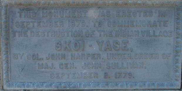 SKIO-YASE REVOLUTIONARY WAR MEMORIAL PLAQUE