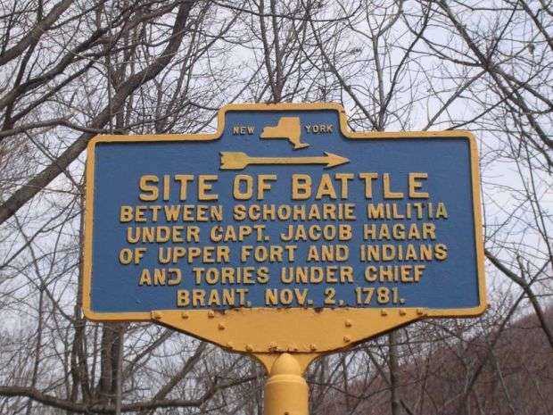SITE OF BATTLE REVOLUTIONARY WAR MEMORIAL MARKER
