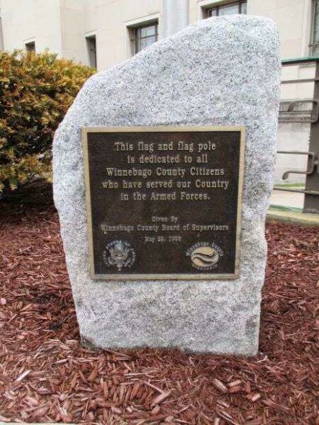 WINNEBAGO COUNTY VETERANS MEMORIAL FLAGPOLE PLAQUE
