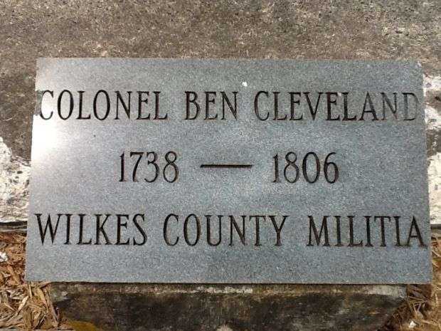 COLONEL BEN CLEVELAND REVOLUTIONARY WAR MEMORIAL PLAQUE