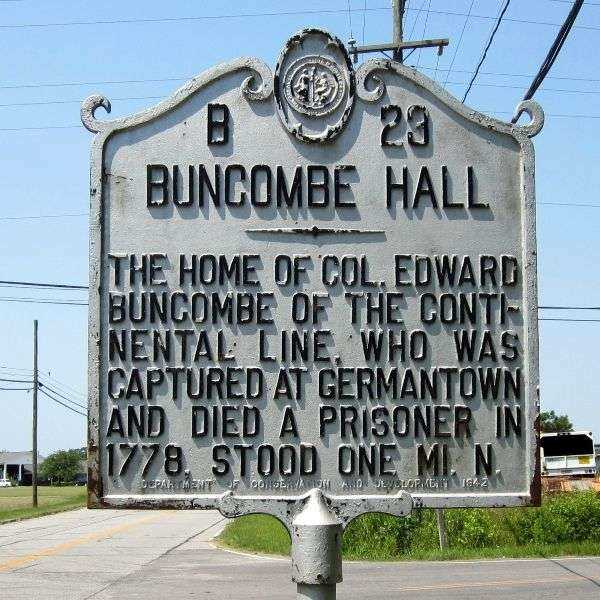 BUNCOMBE HALL REVOLUTIONARY SOLDIER MEMORIAL MARKER