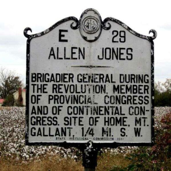 ALLEN JONES REVOLUTIONARY WAR MEMORIAL MARKER