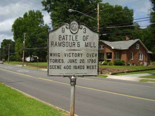 BATTLE OF RAMSOUR’S MILL REVOLUTIONARY WAR MEMORIAL MARKER