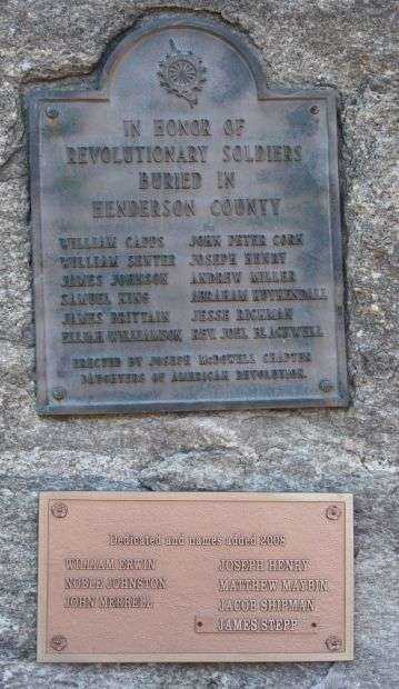 IN HONOR OF REVOLUTIONARY SOLDIERS MEMORIAL PLAQUE