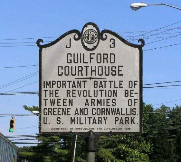 GUILFORD COURTHOUSE REVOLUTIONARY WAR MEMORIAL MARKER