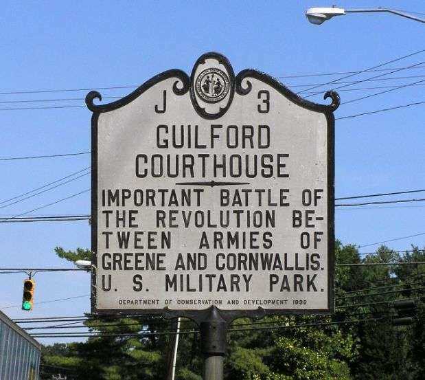 GUILFORD COURTHOUSE REVOLUTIONARY WAR MEMORIAL MARKER