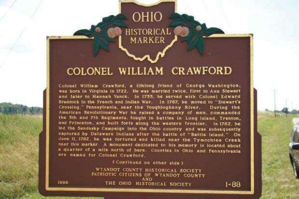 COLONEL WILLIAM CRAWFORD REVOLUTIONARY WAR MEMORIAL MARKER