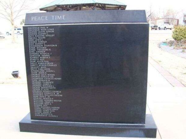 COMANCHE COUNTY VETERANS MEMORIAL PEACE TIME WALL
