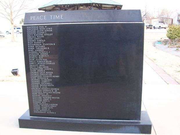COMANCHE COUNTY VETERANS MEMORIAL PEACE TIME WALL