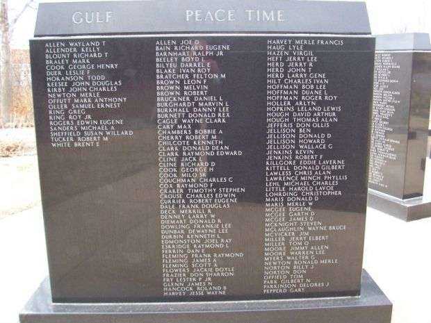 COMANCHE COUNTY VETERANS MEMORIAL GULF AND PEACE TIME WALL