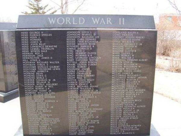 COMANCHE COUNTY VETERANS MEMORIAL WORLD WAR II WALL C