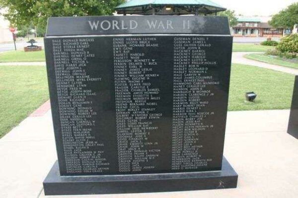 COMANCHE COUNTY VETERANS MEMORIAL WORLD WAR II WALL B