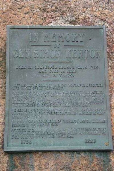 GEN. SIMON KENTON WAR MEMORIAL PLAQUE