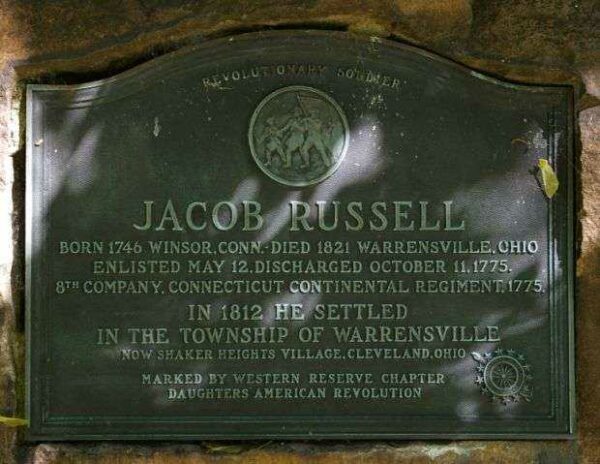 JACOB RUSSELL REVOLUTIONARY SOLDIER MEMORIAL PLAQUE