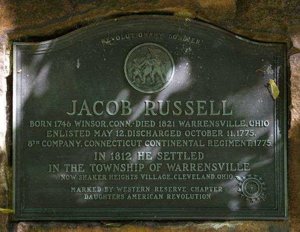 JACOB RUSSELL REVOLUTIONARY SOLDIER MEMORIAL PLAQUE