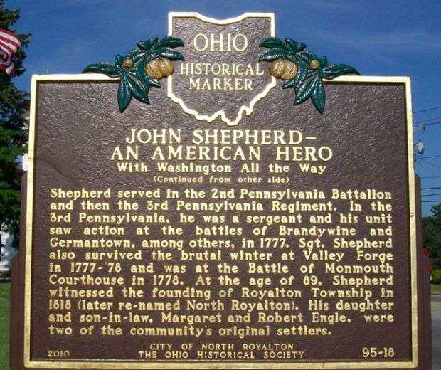 JOHN SHEPHERD REVOLUTIONARY SOLDIER MEMORIAL MARKER BACK