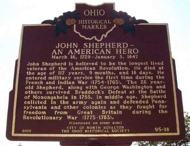 JOHN SHEPHERD REVOLUTIONARY SOLDIER MEMORIAL MARKER FRONT