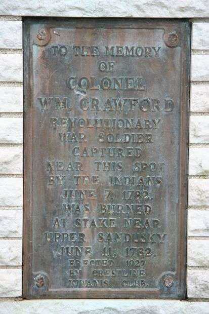 COLONEL WM. CRAWFORD REVOLUTIONARY WAR MEMORIAL PLAQUE