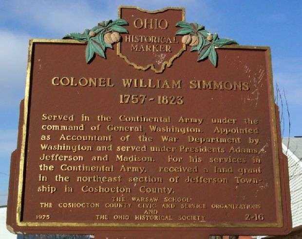 COLONEL WILLIAM SIMMONS REVOLUTIONARY WAR MEMORIAL MARKER