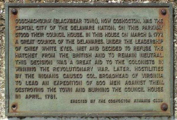 DELAWARE NATION REVOLUTIONARY WAR MEMORIAL PLAQUE