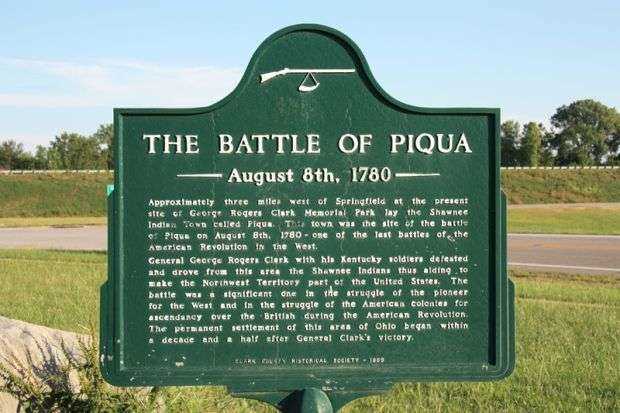 THE BATTLE OF PIQUA REVOLUTIONARY WAR MEMORIAL MARKER