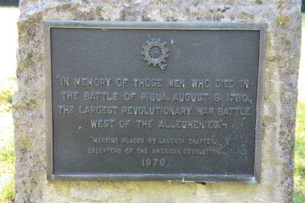 IN MEMORY OF THOSE WHO DIED IN THE BATTLE OF PIQUA MEMORIAL