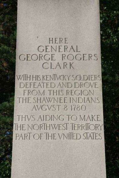 GENERAL GEORGE ROGERS CLARK WAR MEMORIAL FACE STONE