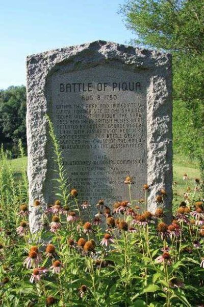 BATTLE OF PIQUA REVOLUTIONARY WAR MEMORIAL