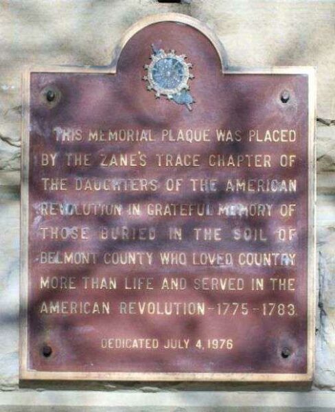 BELMONT COUNTY REVOLUTIONARY WAR VETERANS MEMORIAL PLAQUE