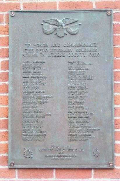 ATHENS COUNTY REVOLUTIONARY SOLDIERS MEMORIAL PLAQUE