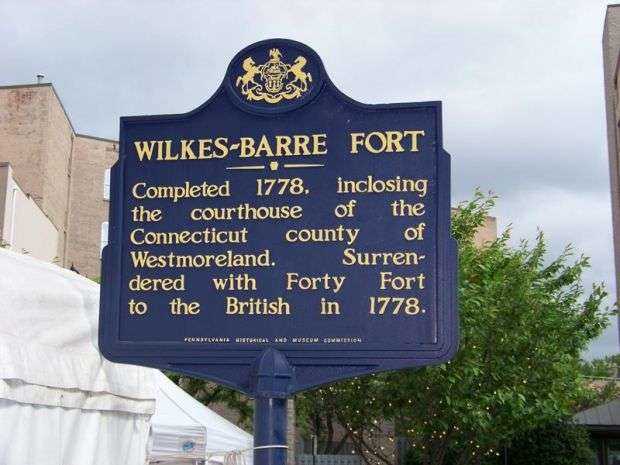 WILKES-BARRE FORT REVOLUTIONARY WAR MEMORIAL MARKER