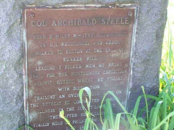 COL. ARCHIBALD STEELE REVOLUTIONARY WAR MEMORIAL PLAQUE