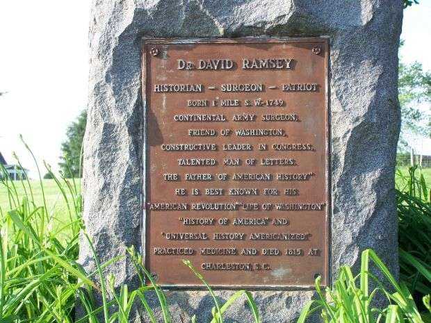 DR. DAVID RAMSEY REVOLUTIONARY WAR MEMORIAL PLAQUE