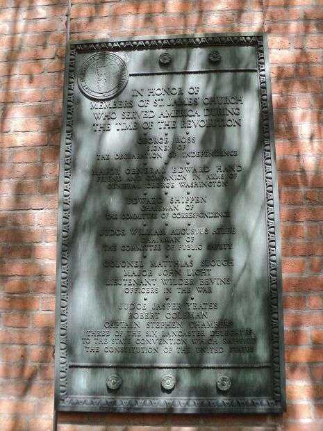 ST. JAMES CHURCH REVOLUTIONARY WAR MEMORIAL PLAQUE