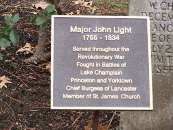 MAJOR JOHN LIGHT REVOLUTIONARY SOLDIER MEMORIAL PLAQUE