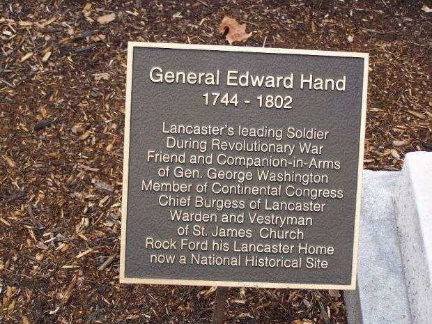 GENERAL EDWARD HAND REVOLUTIONARY SOLDIER MEMORIAL PLAQUE
